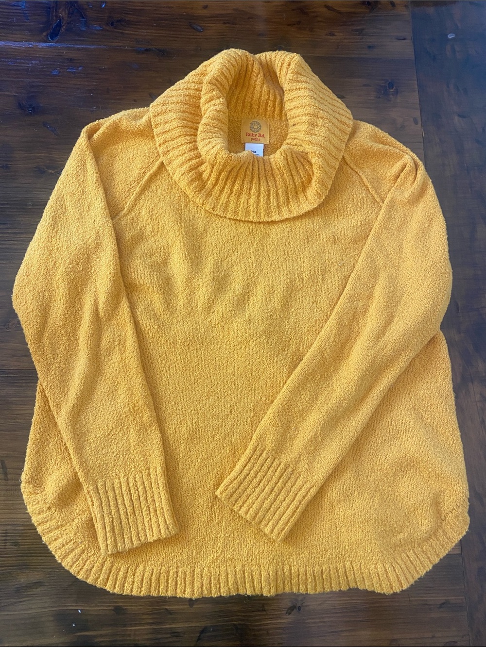 Ruby Rd. Mustard Yellow Cowl Neck Sweater SKU  J101